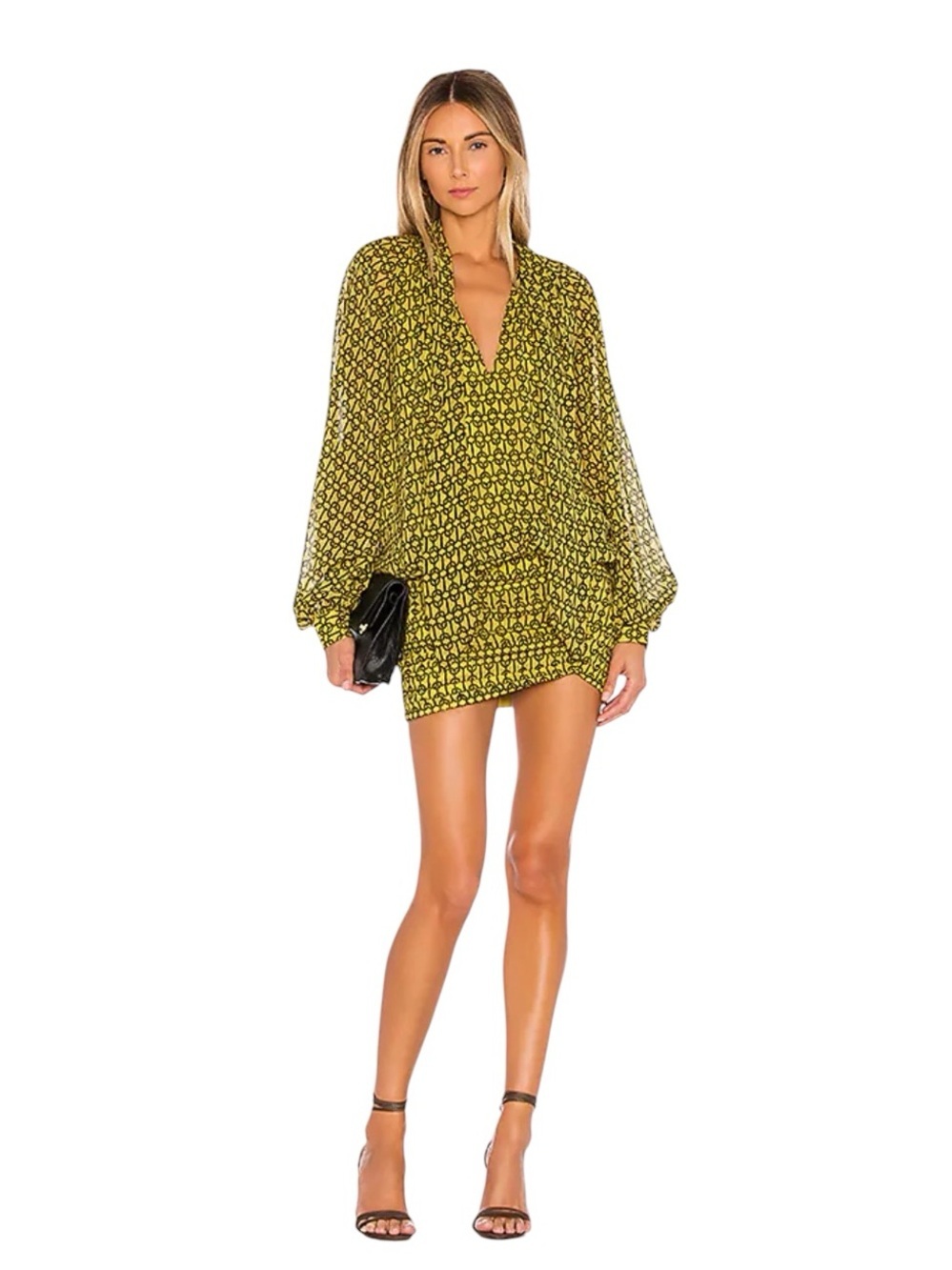 L’Academie x Revolve - NWOT Maelle Mini Dress Gold Chain Print Sz Xs